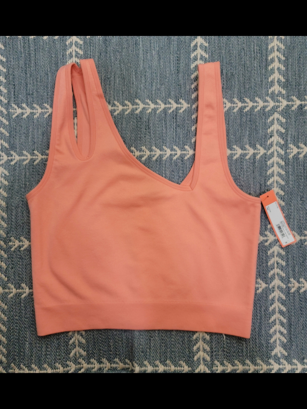 Colsie Peach Ribbed Cropped Tank - Picture 3 of 6